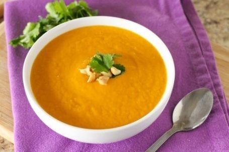 Thai Carrot and Sweet Potato Soup - Eat Spin Run Repeat