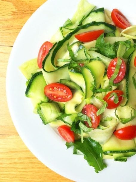 Zucchini Cucumber Ribbon Salad with Lemon Basil Vinaigrette - The Lemon Bowl
