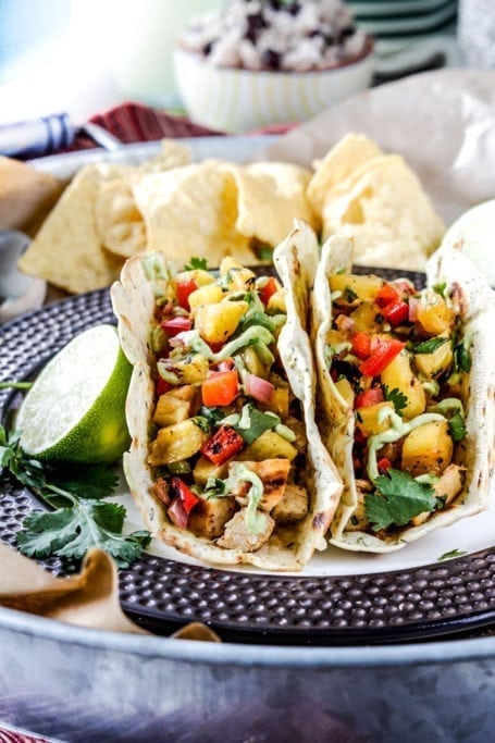 Chili Lime Chicken Tacos with Grilled Pineapple Salsa - Carlsbad Cravings