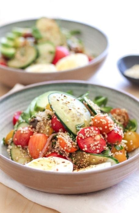 Baby Heirloom Tomato, Cucumber and Quinoa Salad - Eat Spin Run Repeat