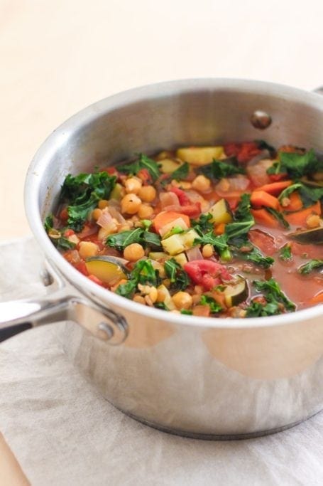 Vegan Chickpea Lentil and Kale Stew - Eat Spin Run Repeat