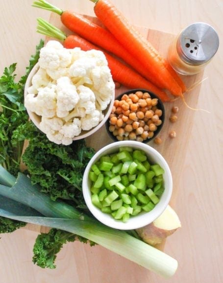Ingredients for Golden Chickpea and Vegetable Soup - Eat Spin Run Repeat