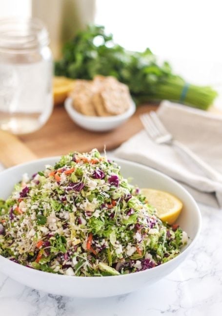 Detox Salad with Ginger Miso Tahini Dressing - A delicious, crunchy salad with some unexpected natural sweetness that supports the body in detoxification and leaves you feeling wholly nourished - via Eat Spin Run Repeat // @eatspinrunrpt