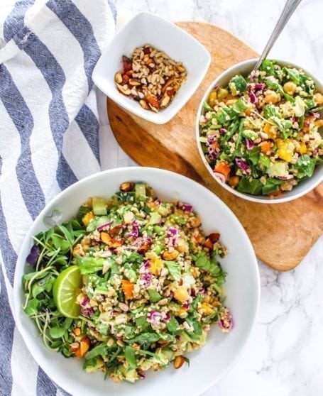 Quinoa Trailblazer Salad with Maple Tamari Roasted Almonds | vegan + gluten-free || Eat Spin Run Repeat