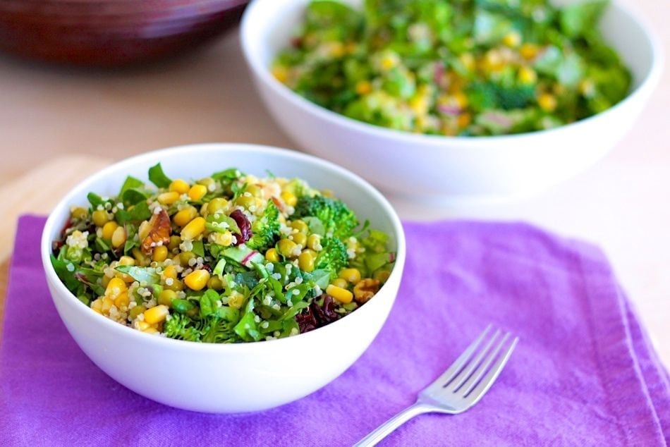 Summertime Quinoa and Greens Salad - Eat Spin Run Repeat