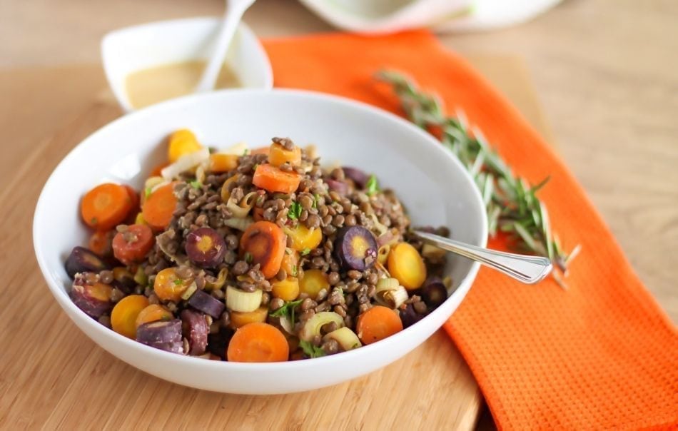 Rainbow Carrot and Lentil Salad - Eat Spin Run Repeat