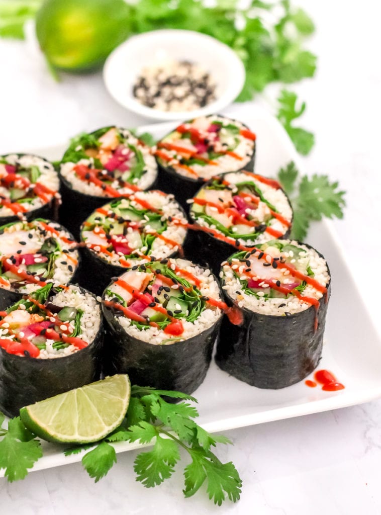 DIY paleo sushi tutorial | Make your own rainbow sushi rolls with this step by step tutorial! | My Fresh Perspective #paleo #lowcarb #sushi #eatclean #glutenfree