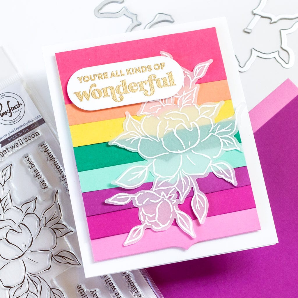 Rainbow Floral Everyday Card - featuring Pinkfresh Studio