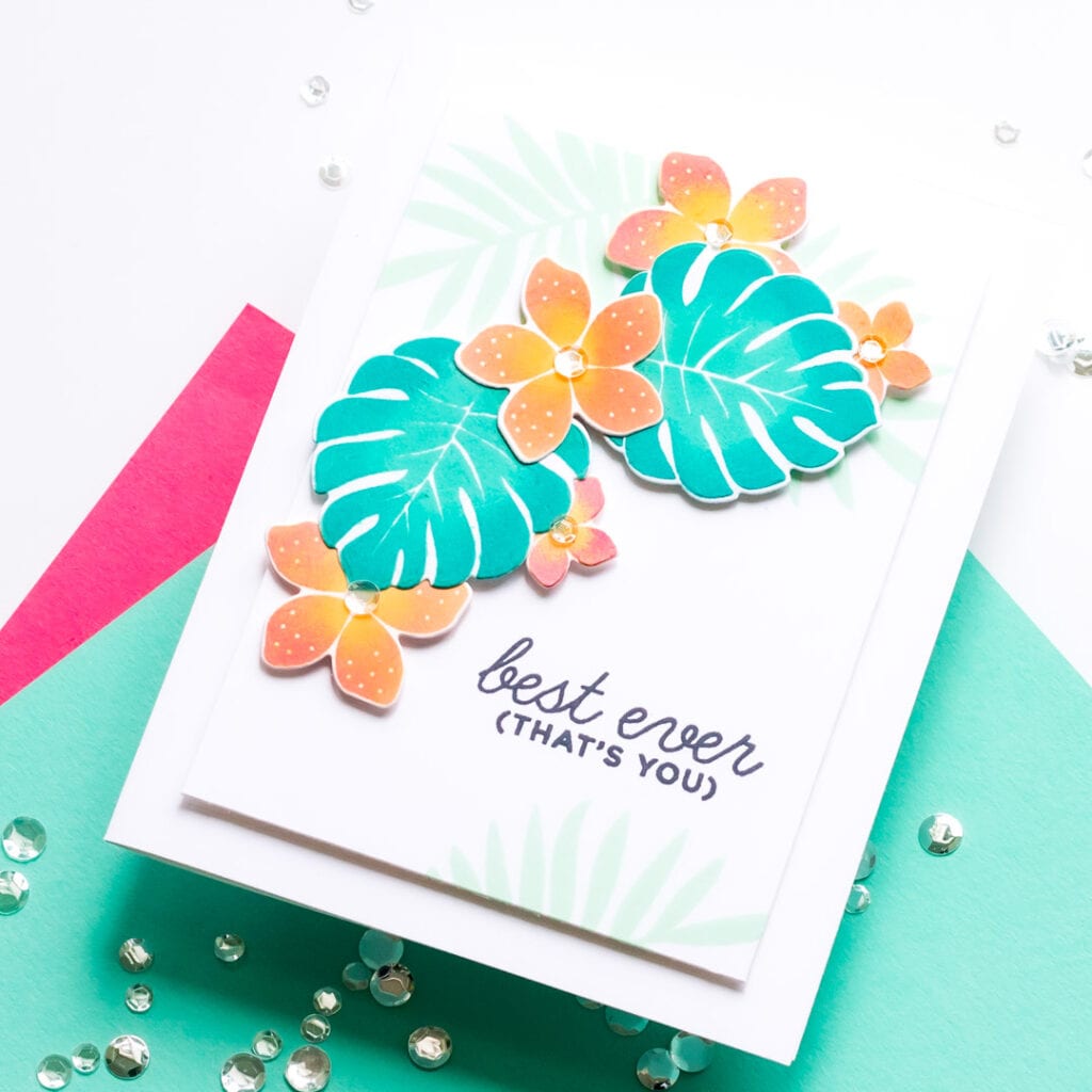 Two-Tone Stamped Monstera Cards