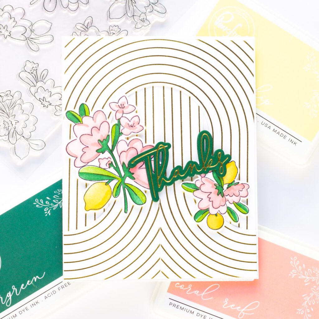 Overlapping Arches and Citrus Blooms Card