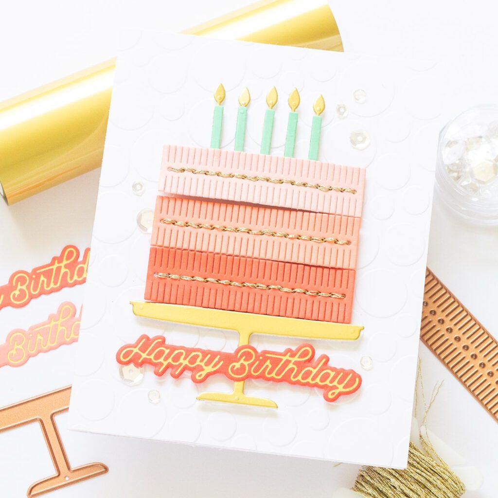 How to Make a Fringe Cake Card - featuring Spellbinders