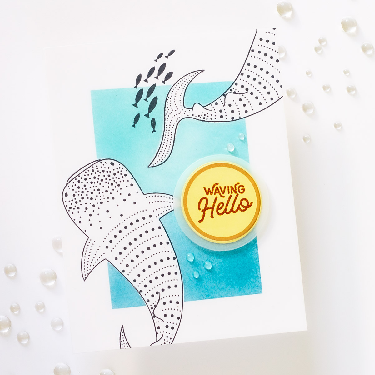 Essentials by Ellen Whale Shark and O-Fish-Al Stamp Set Handmade Card