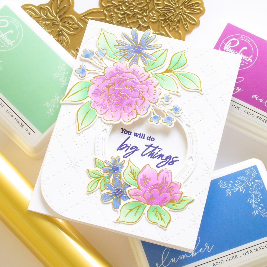 Pinkfresh Studio Dreamy Floral Hot Foil Card