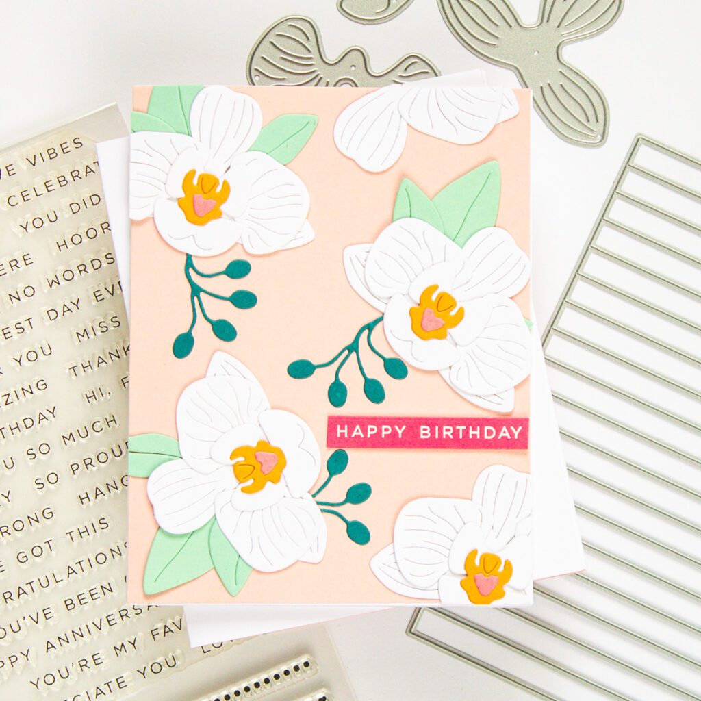 Layered Orchid Handmade Cards